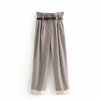 Early spring 2020 new style thin high waist Plaid bag belt pants women's loose curled paper bag casual pants
Early spring 2020 new style thin high waist Plaid bag belt pants women's loose curled paper bag casual pants