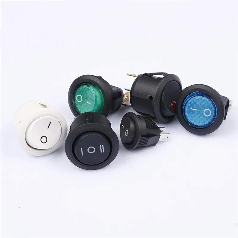 5x ON//OFF Round Rocker Switch LED illuminated Car Dashboard Dash Boat Van 12V//yL