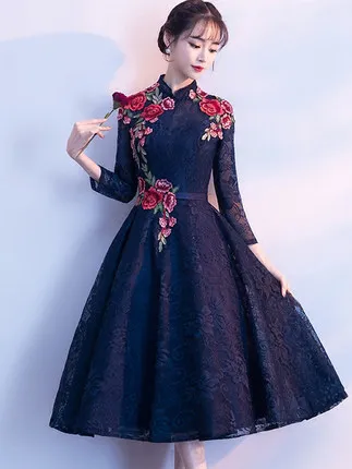Cheongsam Dress 2019 New Style Nobility Winter Mid-length Banquet Dress Small Evening Dress High-End Glorious Women's
Cheongsam Dress 2019 New Style Nobility Winter Mid-length Banquet Dress Small Evening Dress High-End Glorious Women's