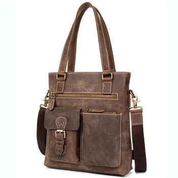 Vintage Crazy Horse leather Men's handbag male laptop briefcase genuine leather Shoulder crossbody Bag men business travel bags 
Vintage Crazy Horse leather Men's handbag male laptop briefcase genuine leather Shoulder crossbody Bag men business travel bags