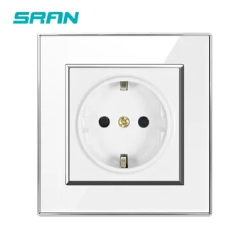SRAN EU standard plug wall power socket 16A 240V electrical outlet crystal acrylic panel 86mm*86mm 
SRAN EU standard plug wall power socket 16A 240V electrical outlet crystal acrylic panel 86mm*86mm