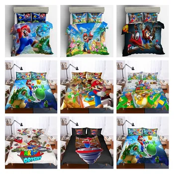 Cartoon Printed Super Mario Bros Bedding Duvet Cover Set Single Twin Queen Size for Children Bed Linen Set Home Textile Supply
Cartoon Printed Super Mario Bros Bedding Duvet Cover Set Single Twin Queen Size for Children Bed Linen Set Home Textile Supply