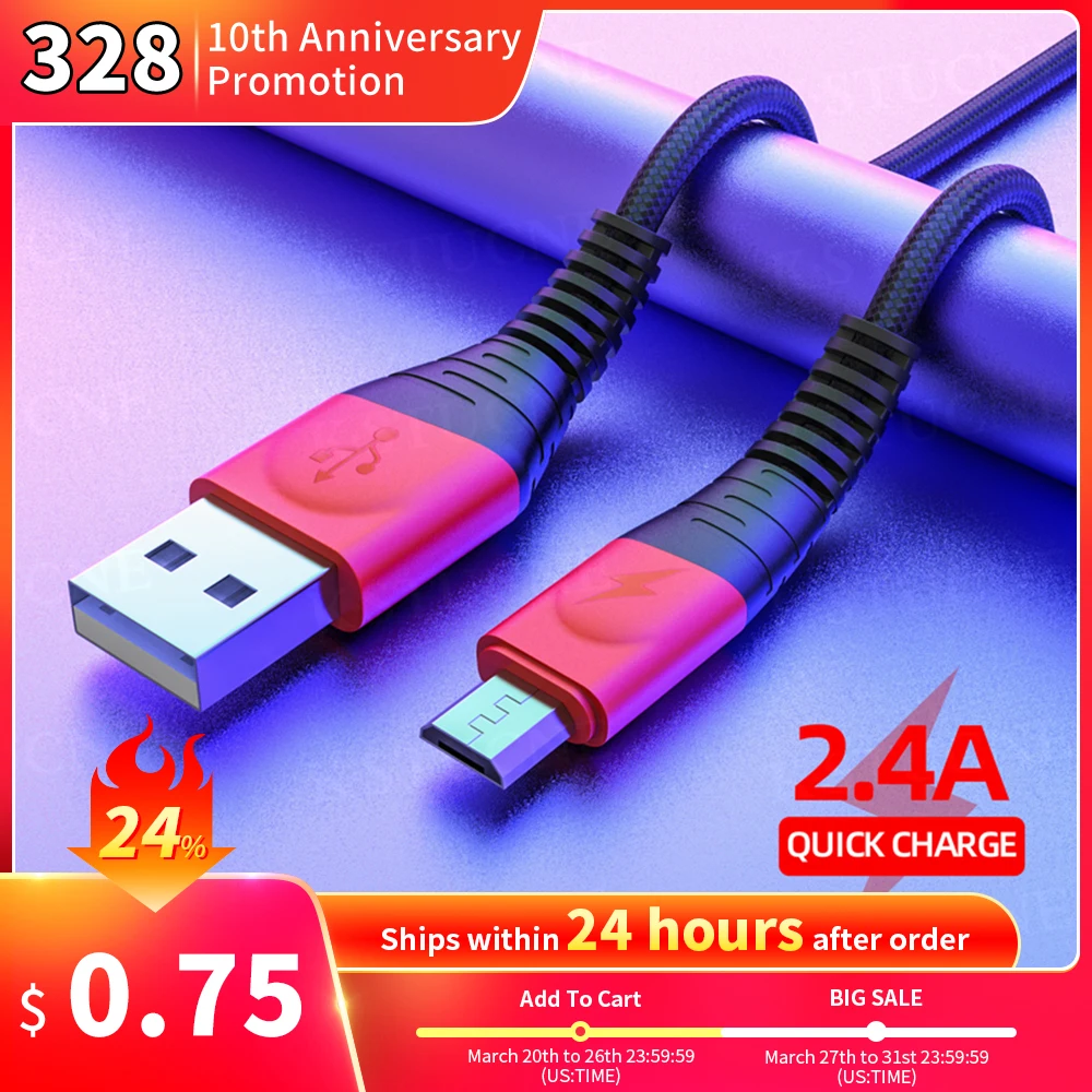2M 3M Micro USB Cable 2.4A Fast Charging Microusb Data Cable For Samsung Xiaomi Redmi Note 5 Pro Cord Android Mobile Phone Cable
2M 3M Micro USB Cable 2.4A Fast Charging Microusb Data Cable For Samsung Xiaomi Redmi Note 5 Pro Cord Android Mobile Phone Cable