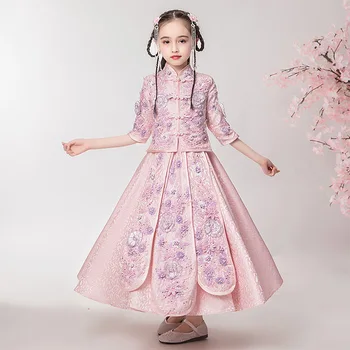 Half Sleeve Children Wedding Party Gown Mandarin Collar Cheongsam Vestidso Pink Girls Elegant Colthing Flower Kid Birthday Gift
Half Sleeve Children Wedding Party Gown Mandarin Collar Cheongsam Vestidso Pink Girls Elegant Colthing Flower Kid Birthday Gift