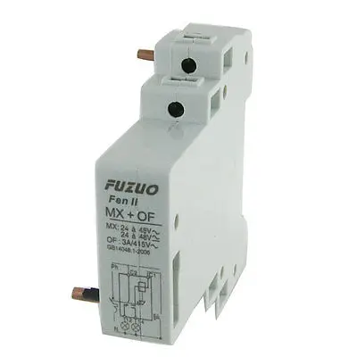 MX+OF Shunt Release Auxiliary Switch 24V-48V for MCB Circuit Breaker 
MX+OF Shunt Release Auxiliary Switch 24V-48V for MCB Circuit Breaker