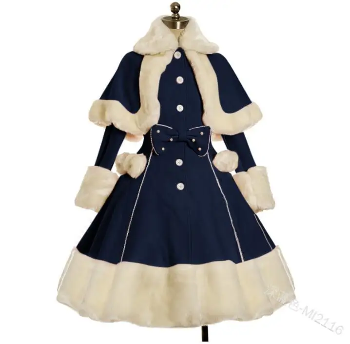 Winter and Autumn Lolita Outfit Four Colors Thickened Princess Dress with Frayed Lapel Cloak Plus Size S to 5XL
Winter and Autumn Lolita Outfit Four Colors Thickened Princess Dress with Frayed Lapel Cloak Plus Size S to 5XL