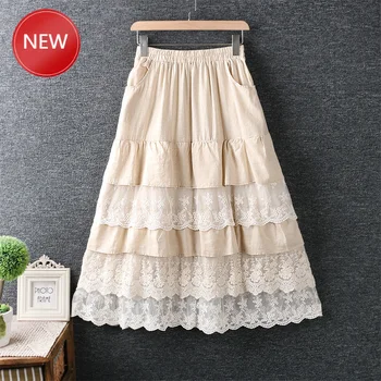 Woman Skirts Japanese style lace patchwork kawaii layers long cake skirt saia cotton 2020 autumn skirt lolita vintage saia
Woman Skirts Japanese style lace patchwork kawaii layers long cake skirt saia cotton 2020 autumn skirt lolita vintage saia