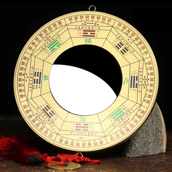 Fengshui Copper Brass Bagua Mirror Zhenzhai Jiugong Concave Convex Mirror Tai Chi Yin and Yang Mirror Pendant taoist decoration 
Fengshui Copper Brass Bagua Mirror Zhenzhai Jiugong Concave Convex Mirror Tai Chi Yin and Yang Mirror Pendant taoist decoration