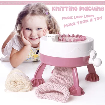 Kids Knitting Machine Toy DIY Hand Sewing Machine For Hats Scarves And Socks For Developing Creativity Christmas New Year Gift