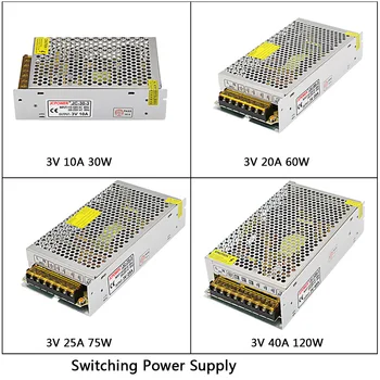 DC3V 10A/20A/25A/40A 180W AC110V 220V to DC 3V led Driver Transformer For LED Strip Light CNC led Switching Power Supply
DC3V 10A/20A/25A/40A 180W AC110V 220V to DC 3V led Driver Transformer For LED Strip Light CNC led Switching Power Supply