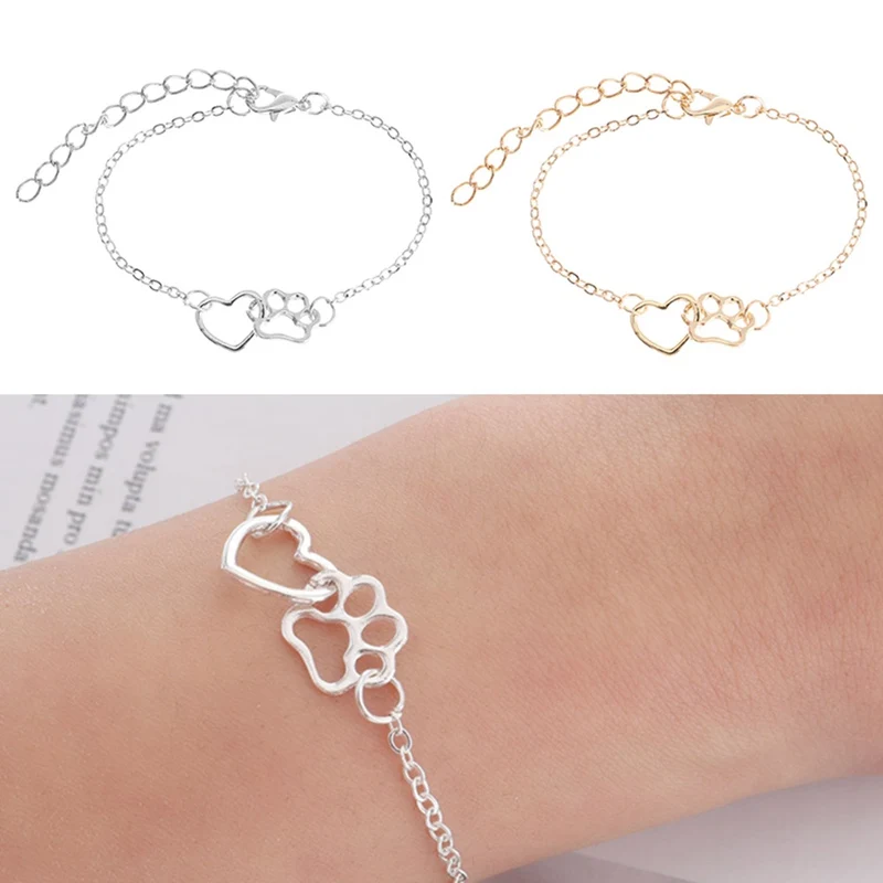 Hollow Pet Paw Footprint Bracelets Cute Animal Tassut Cat Dog Love Heart Charm Bracelet For Women Pulseras
Hollow Pet Paw Footprint Bracelets Cute Animal Tassut Cat Dog Love Heart Charm Bracelet For Women Pulseras