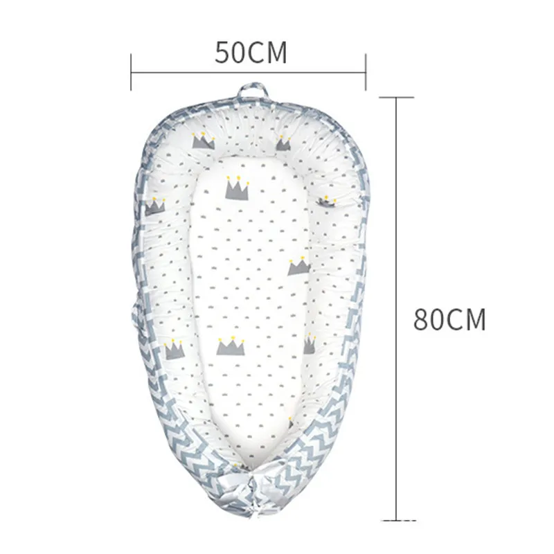 80*50 см детская кровать гнездо портативная для путешествий хлопковая Колыбель