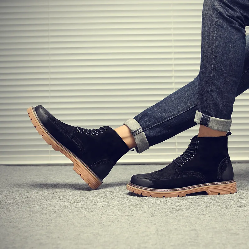 Leisure Knee-High Round ToeMen Chelsea Boots Solid Lace-Up Vintage Motorcycle Boots Sewing Low Classics British Style Shoes
Leisure Knee-High Round ToeMen Chelsea Boots Solid Lace-Up Vintage Motorcycle Boots Sewing Low Classics British Style Shoes