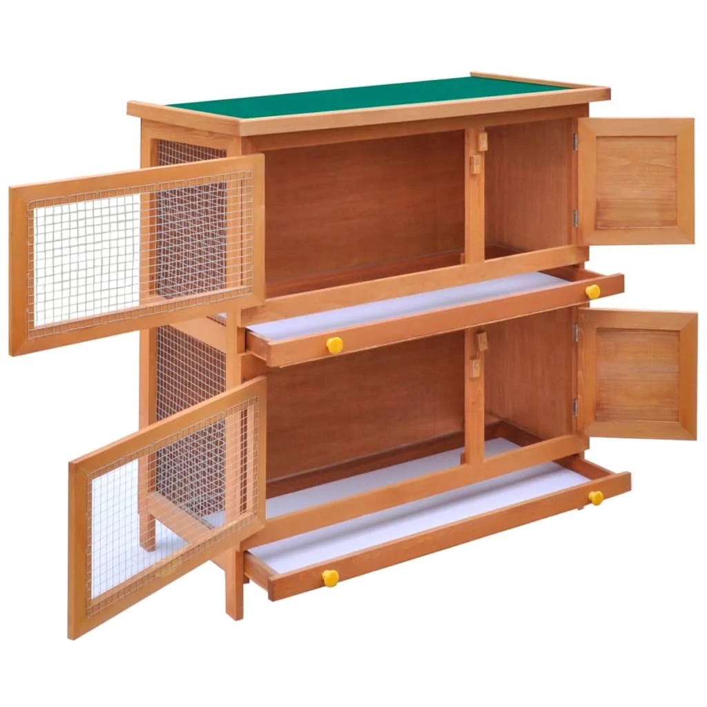 2 Layers Rabbit House Outdoor Small Animal House Pet Cage 4 Doors Solid pine wood frame Layout Suitable for rabbits Easy Assembl 
2 Layers Rabbit House Outdoor Small Animal House Pet Cage 4 Doors Solid pine wood frame Layout Suitable for rabbits Easy Assembl