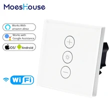 Wifi Intelligente Parete Light Touch Dimmer Interruttore 1 Gang Eu/Uk Standard App Telecomando Funziona con Amazon Alexa E Google Casa(China)