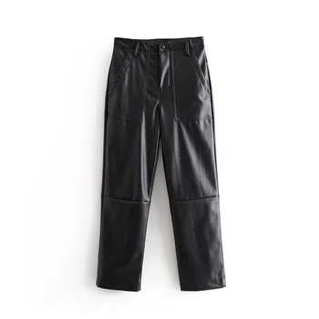 Autumn 2019 women's new high waist flip patch bag decorated with PU Faux Leather wide leg pants 02154251800
Autumn 2019 women's new high waist flip patch bag decorated with PU Faux Leather wide leg pants 02154251800