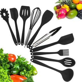 10 Pcs Heat Resistant Silicone Cookware Set Nonstick Cooking Tools Kitchen Baking Tool Kit Utensils Kitchen Accessories
10 Pcs Heat Resistant Silicone Cookware Set Nonstick Cooking Tools Kitchen Baking Tool Kit Utensils Kitchen Accessories