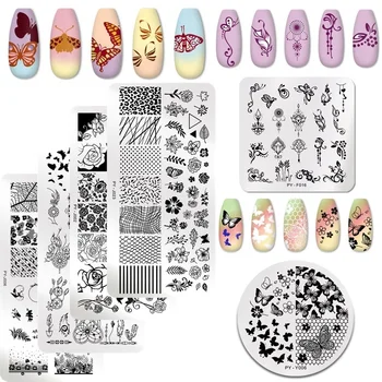 PICT YOU Butterfly Nail Stamping Plates Flower Geometry Leaves Stencil Templates DIY Image Plate For Nail Printing Tools
PICT YOU Butterfly Nail Stamping Plates Flower Geometry Leaves Stencil Templates DIY Image Plate For Nail Printing Tools
