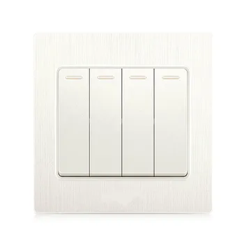 Switch socket elegant white brushed panel four wall switch open double control fluorescent
Switch socket elegant white brushed panel four wall switch open double control fluorescent