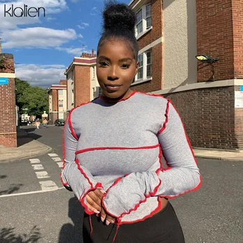 KLALIEN high street casual cool harajuku t shirt women autumn long sleeve turtleneck stretch slim simple basic t shirt ladies
KLALIEN high street casual cool harajuku t shirt women autumn long sleeve turtleneck stretch slim simple basic t shirt ladies