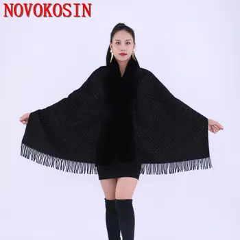 2020 180*70 Tassel Out Streetwear Fashion Big Black Fur Pashmina Autumn Winter Poncho Women Stick Rhinestone Wrap Vintage Shawl
2020 180*70 Tassel Out Streetwear Fashion Big Black Fur Pashmina Autumn Winter Poncho Women Stick Rhinestone Wrap Vintage Shawl