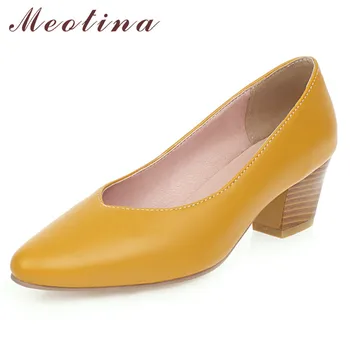 Meotina High Heels Women Pumps Fashion Block Heels Glove Shoes Slip on Pointed Toe Office Lady Shoes Lady Spring Big Size 34-43
Meotina High Heels Women Pumps Fashion Block Heels Glove Shoes Slip on Pointed Toe Office Lady Shoes Lady Spring Big Size 34-43
