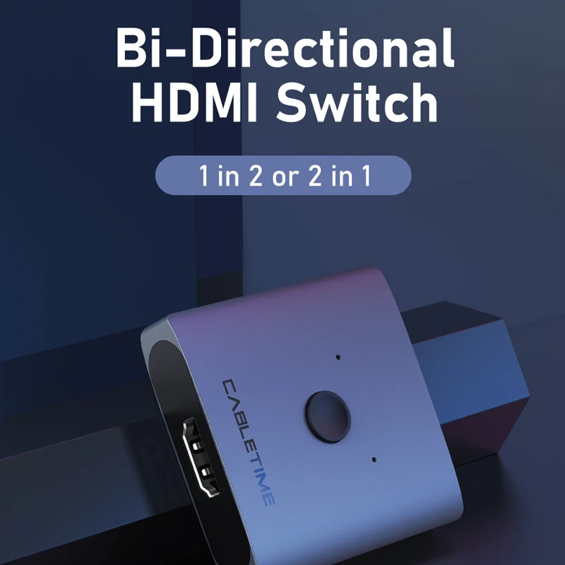 Разветвитель CABLETIME HDMI 4K 60 Гц 1x2/2x1 адаптер переключатель 2 в 1 конвертер для latop Macbook