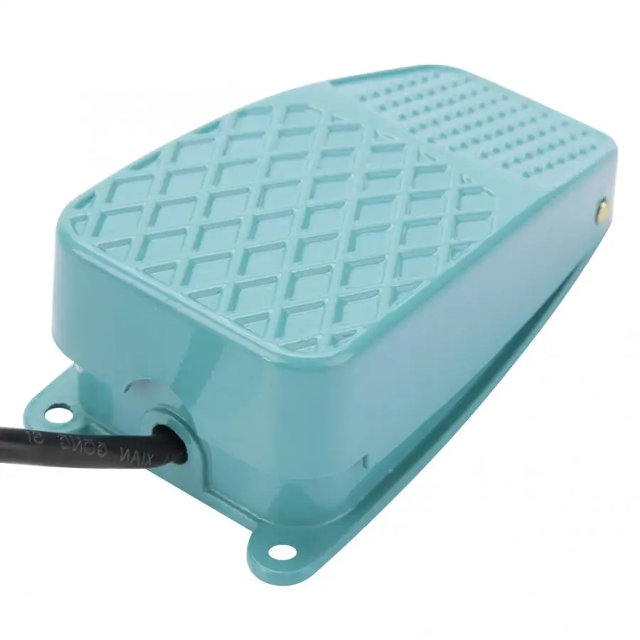 AC 250V 10A SPDT TFS-2 Aleaci/ón de aluminio antideslizante Interruptor de pedal de reinicio el/éctrico Interruptor de pedal de reinicio el/éctrico