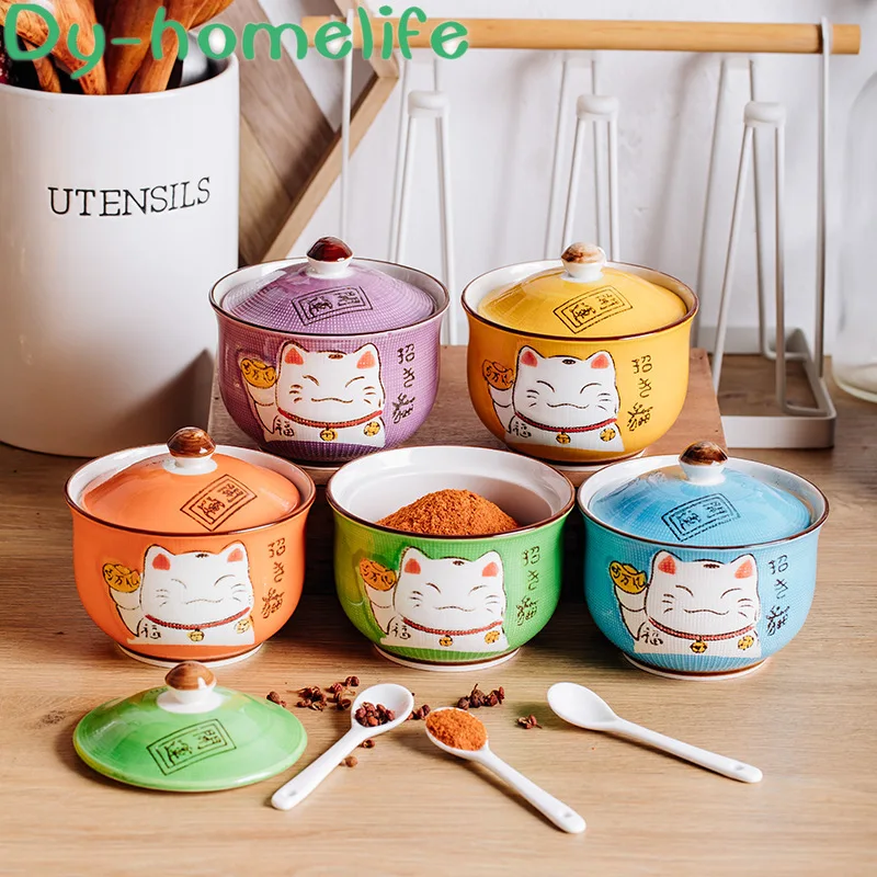 Japanese-style Hand-painted Multi-color Lucky Cat Ceramic Seasoning Pot Gift Box Kitchen Home Gift Salt Pepper Bottle Sugar Bowl
Japanese-style Hand-painted Multi-color Lucky Cat Ceramic Seasoning Pot Gift Box Kitchen Home Gift Salt Pepper Bottle Sugar Bowl