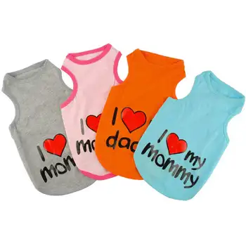 Cute Pet Small Dog Vest I Love Mummy Daddy Pug T- Shirt Clothes Pet Chihuahua Puppy Cat
Cute Pet Small Dog Vest I Love Mummy Daddy Pug T- Shirt Clothes Pet Chihuahua Puppy Cat