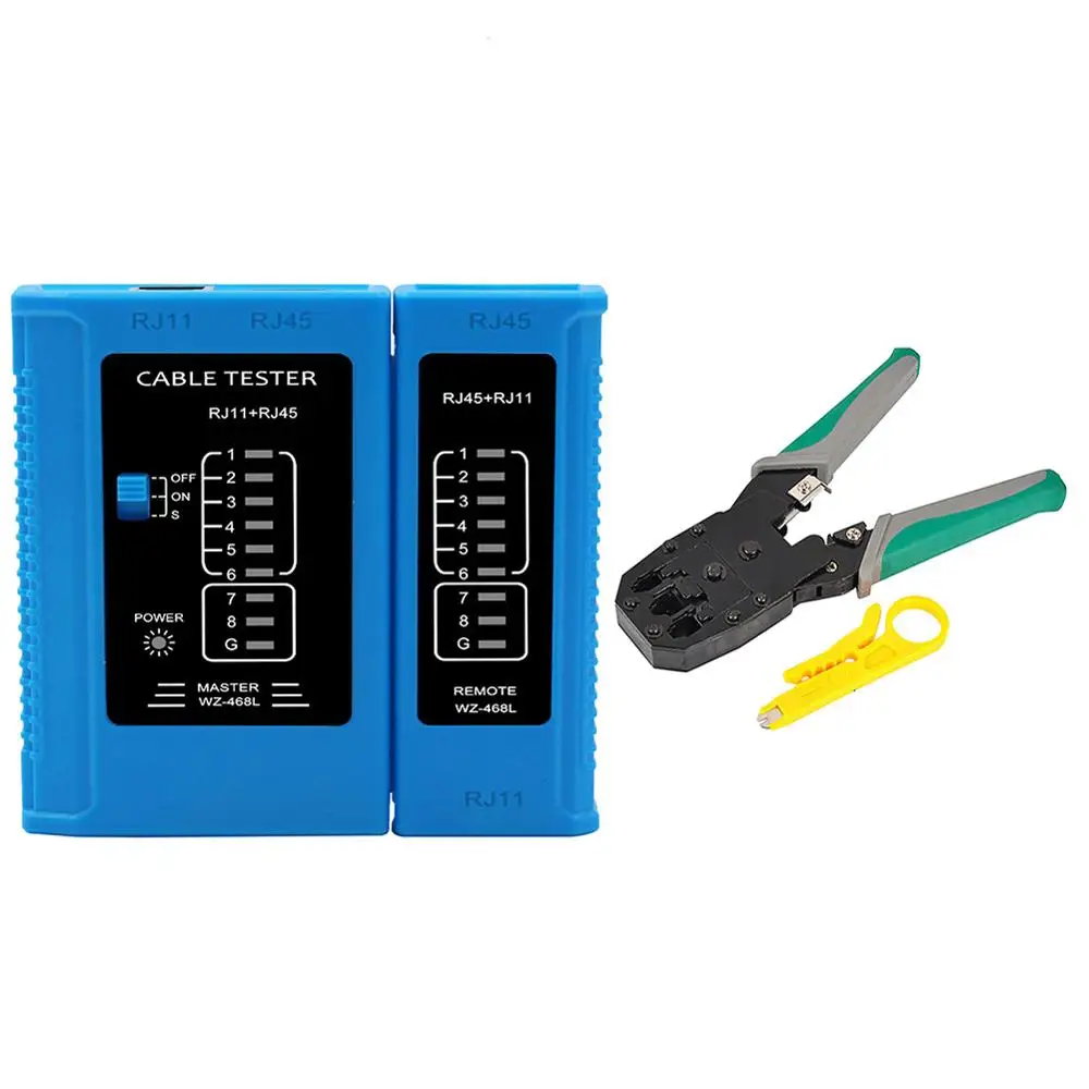 RJ45 Cable lan tester AND Crimp Crimper Plug Clamp Network Cable Tester RJ45 RJ11 CAT5 CAT6 UTP LAN Cable Tester Networking Tool
RJ45 Cable lan tester AND Crimp Crimper Plug Clamp Network Cable Tester RJ45 RJ11 CAT5 CAT6 UTP LAN Cable Tester Networking Tool