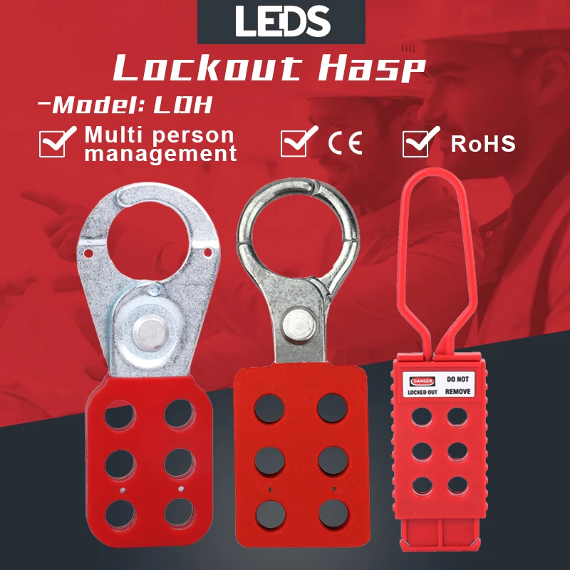 

Lockout Hasp Idustrial 6 Holes Multiple Isolation Steel Aluminum Nylon Safety Loto Hasp Red Plastic Coated 1" 1.5" 25mm 38mm