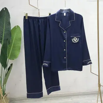 Silk Satin Pajamas For Women Pajamas Sexy Sleepshirts Letter Red Sleepwear Suit Leisure Pajamas Set Women Embroidery Homewear
Silk Satin Pajamas For Women Pajamas Sexy Sleepshirts Letter Red Sleepwear Suit Leisure Pajamas Set Women Embroidery Homewear