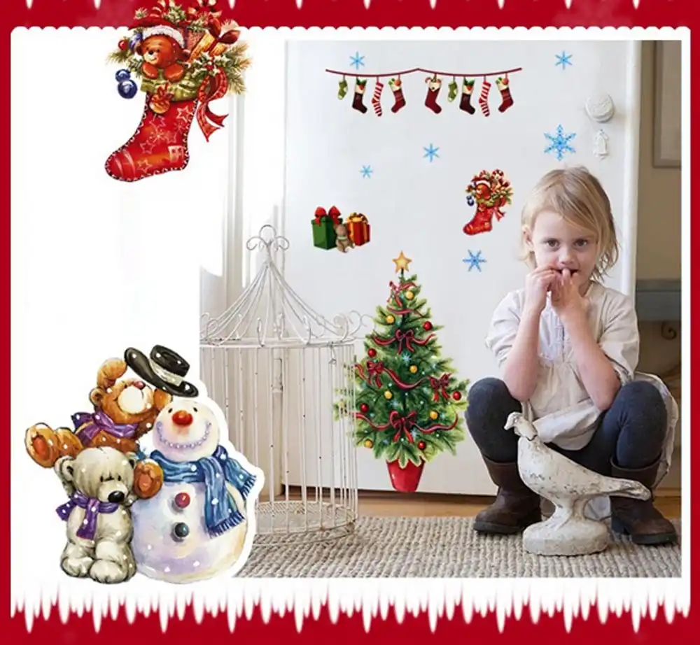 christmas tree wall sticker removable xmas gift art home decor
