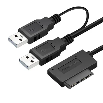 USB 2.0 to Slimline SATA 7 + 6 13Pin Adapter Cable with External USB2.0 Power Supply for Notebook Laptop CD-ROM DVD-ROM ODD
USB 2.0 to Slimline SATA 7 + 6 13Pin Adapter Cable with External USB2.0 Power Supply for Notebook Laptop CD-ROM DVD-ROM ODD