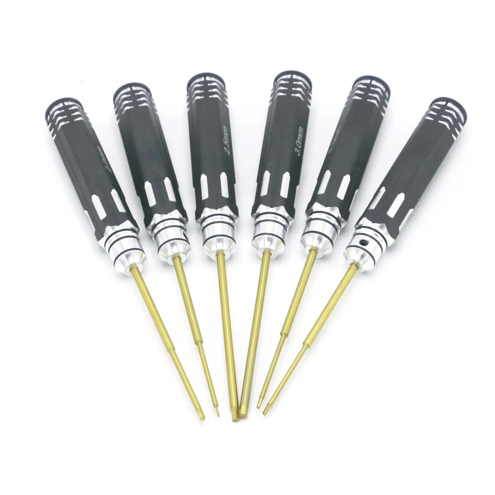 1 set RC Tools 6 pcs hex screw driver Set titanium plating hardened 0.9 1.3 1.5 2.0 2.5 3.0mm screwdriver For RC helicopter toys
1 set RC Tools 6 pcs hex screw driver Set titanium plating hardened 0.9 1.3 1.5 2.0 2.5 3.0mm screwdriver For RC helicopter toys