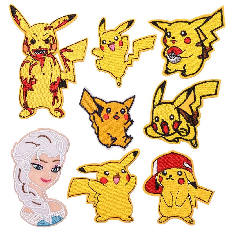 Cartoon anime Pikachu Patches For Clothing Diy cute Embroidery Applique Iron On Patches Stripe For pants denim jacket Stickers
Cartoon anime Pikachu Patches For Clothing Diy cute Embroidery Applique Iron On Patches Stripe For pants denim jacket Stickers