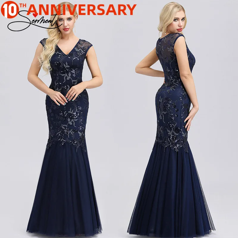New Elegant Woman Evening Gown Elegant Evening Dress with Lace Stitching and Contrast Mesh Gauze and Fishtail
New Elegant Woman Evening Gown Elegant Evening Dress with Lace Stitching and Contrast Mesh Gauze and Fishtail
