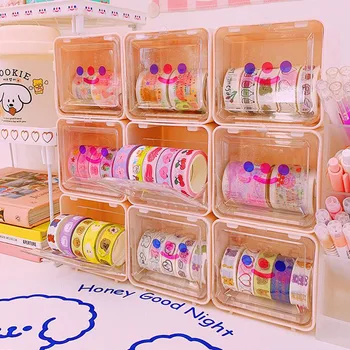 1 Pcs Simple Colorful Desktop Tape Storage Box Mini Paper Sticker Jewelry Cosmetic Drawer Box Case Organizer Stationery Holder
1 Pcs Simple Colorful Desktop Tape Storage Box Mini Paper Sticker Jewelry Cosmetic Drawer Box Case Organizer Stationery Holder