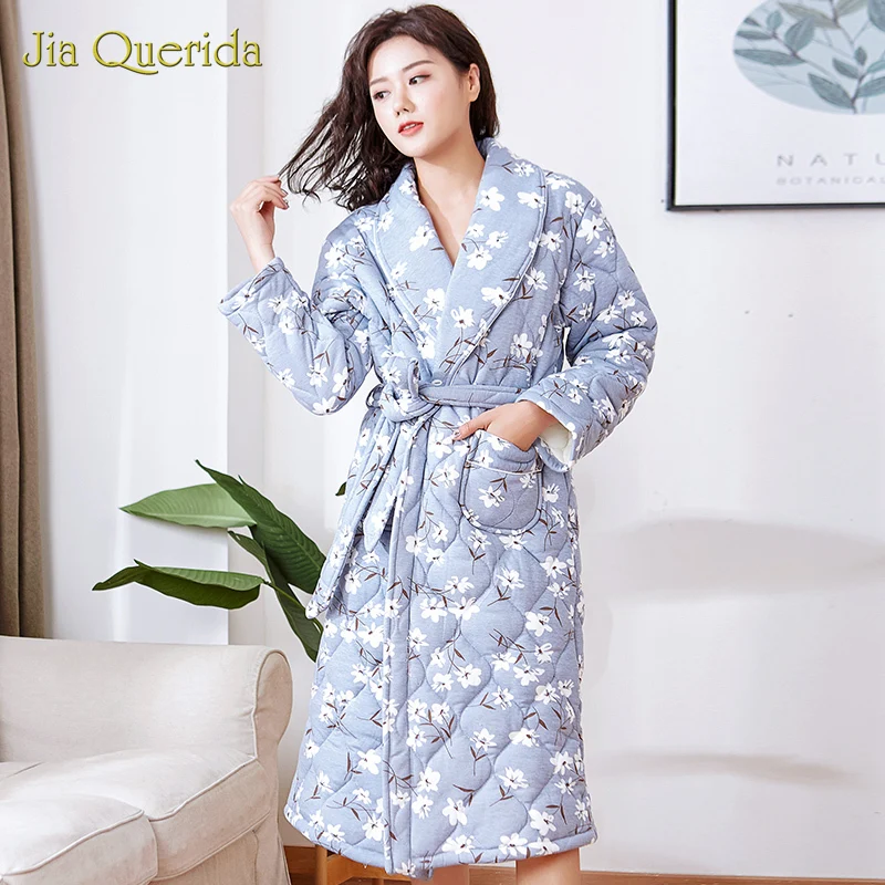New Winter Robe Housecoat Long Sleeve Floral Cotton Sleepwear Lingerie Nighty Kimono Female Robes Warm Plus Size Women Bathrobe
New Winter Robe Housecoat Long Sleeve Floral Cotton Sleepwear Lingerie Nighty Kimono Female Robes Warm Plus Size Women Bathrobe