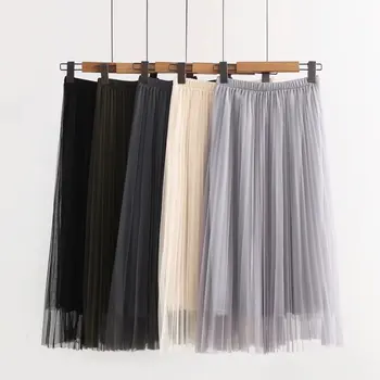 Women irregular Tulle Skirts Fashion Elastic High Waist Mesh Tutu Skirt Pleated Long Skirts Midi Skirt Saias Faldas Jupe Femmle
Women irregular Tulle Skirts Fashion Elastic High Waist Mesh Tutu Skirt Pleated Long Skirts Midi Skirt Saias Faldas Jupe Femmle