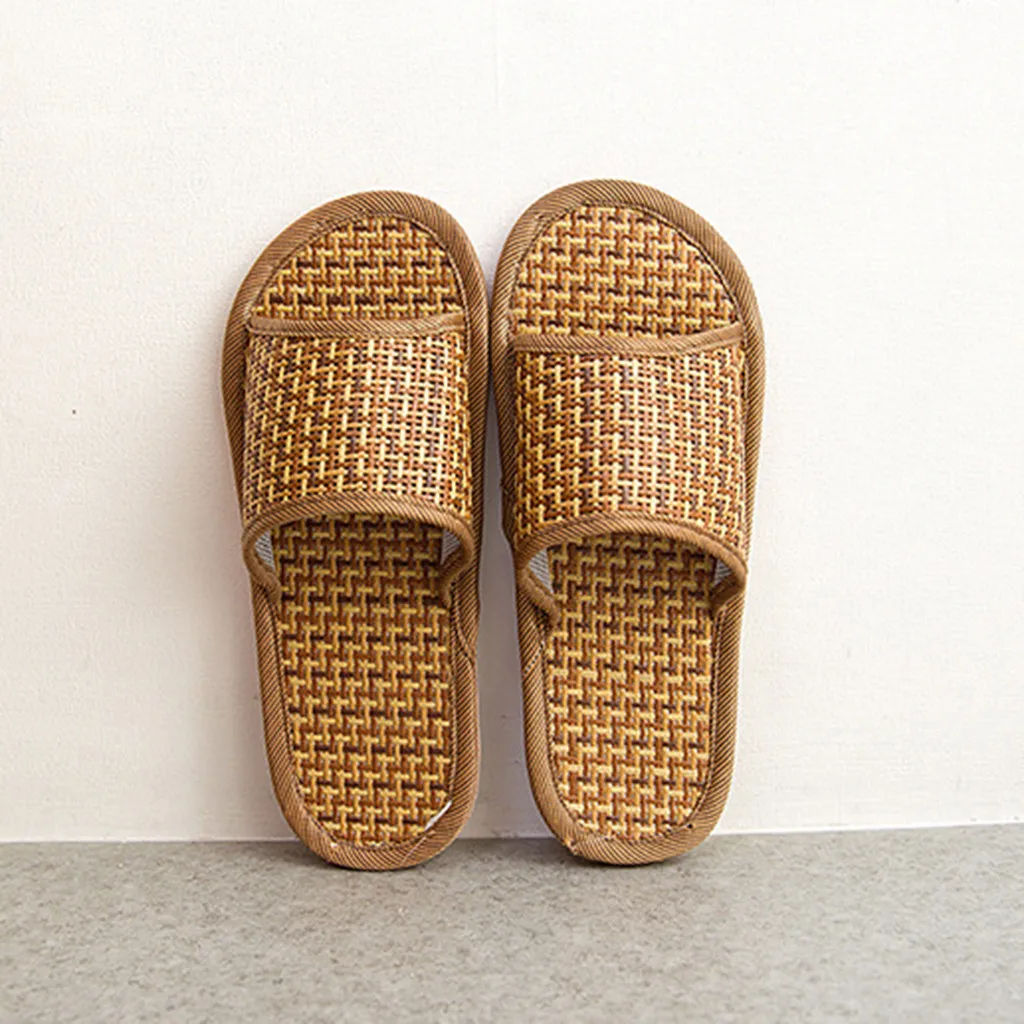 Фото Шлепанцы унисекс для пар комнатная обувь бамбуковые сандалии и Тапочки летние |