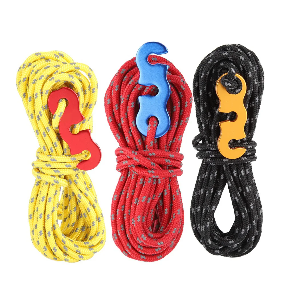 4Pcs/Set Reflective Tent Wind Rope Camping String Guy Line with S-Ring Buckle Hook(Yellow)
4Pcs/Set Reflective Tent Wind Rope Camping String Guy Line with S-Ring Buckle Hook(Yellow)