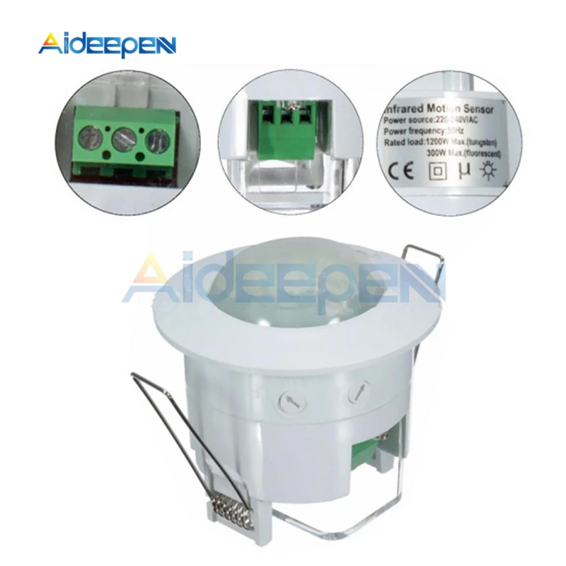 AC 110V-240V 50Hz 360 Degree Mini Recessed Ceiling PIR Infrared Body Motion Sensor Detector Switch For LED Lamp Automatic ON/OFF
AC 110V-240V 50Hz 360 Degree Mini Recessed Ceiling PIR Infrared Body Motion Sensor Detector Switch For LED Lamp Automatic ON/OFF
