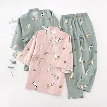 Japanese Kimono Suit Couple Pajamas Men and Women Spring and Autumn Encryption Cotton Gauze Kimono Home Service Summer Robe Sets
Japanese Kimono Suit Couple Pajamas Men and Women Spring and Autumn Encryption Cotton Gauze Kimono Home Service Summer Robe Sets