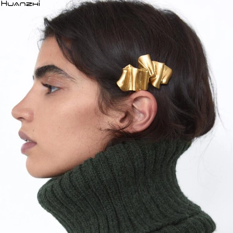 HUANZHI 2020 Metal Geometric Rectangle Matte Multilayer Fold Barrette Exaggeration Hair Clip Accessories for Women Girl
HUANZHI 2020 Metal Geometric Rectangle Matte Multilayer Fold Barrette Exaggeration Hair Clip Accessories for Women Girl