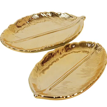 Gold Leaf Ceramic Trays Porcelain Candy Trinket Dish Plate Jewelry Fruit Serving Tray Storage Plate Tableware 14.8*9cm
Gold Leaf Ceramic Trays Porcelain Candy Trinket Dish Plate Jewelry Fruit Serving Tray Storage Plate Tableware 14.8*9cm