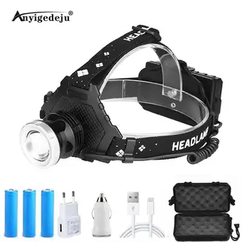 Powerful XHP50 LED Headlamps USB Rechargeable 5 Modes Waterproof Zoom Headlights Can Charge The Phone Powered By 18650 Battery
Powerful XHP50 LED Headlamps USB Rechargeable 5 Modes Waterproof Zoom Headlights Can Charge The Phone Powered By 18650 Battery