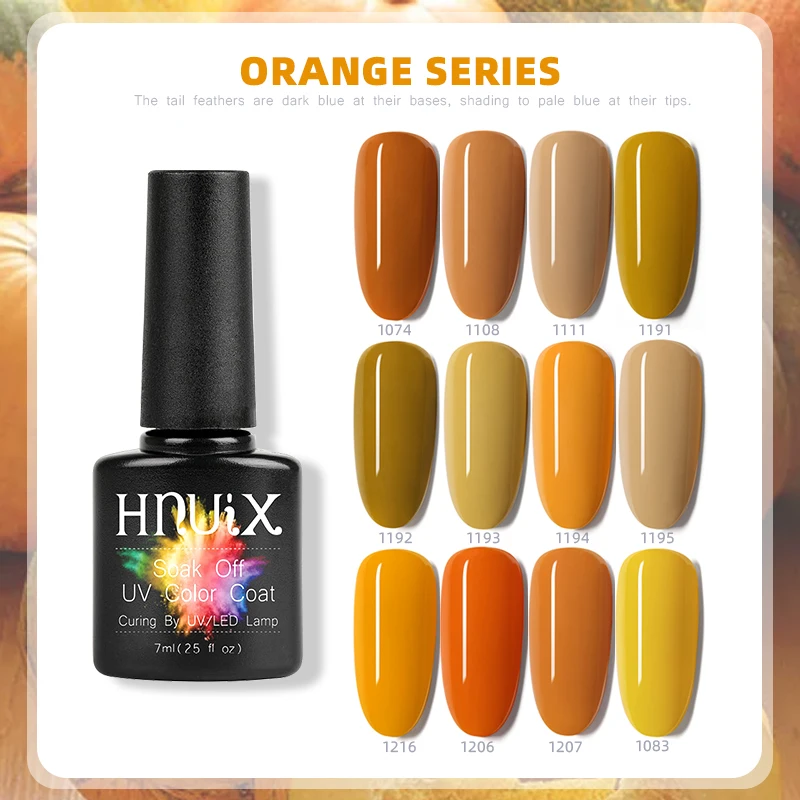Semi-Permanent Soak Off UV Gel Nail Polish Varnish Soak-Off Pure Color Pumpkin SeriesNail Art 7ML Fall Paint Manicure
Semi-Permanent Soak Off UV Gel Nail Polish Varnish Soak-Off Pure Color Pumpkin SeriesNail Art 7ML Fall Paint Manicure