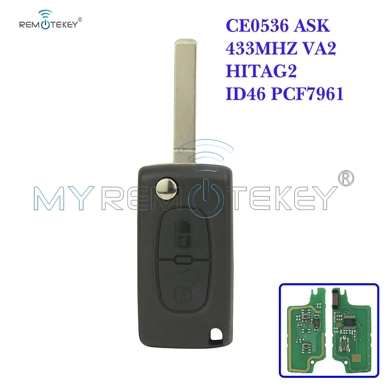 CE0536 VA2 key blade no groove Flip remote key 2 Button 434mhz for Peugeot Citroen PCF7961 remtekey
CE0536 VA2 key blade no groove Flip remote key 2 Button 434mhz for Peugeot Citroen PCF7961 remtekey